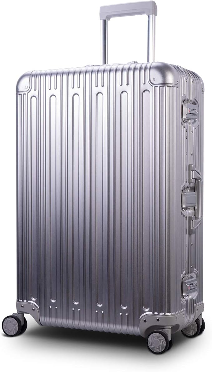 TRAVELKING All Aluminum Luggage Zipperless Hard Shell Suitcase by TRAVELKING