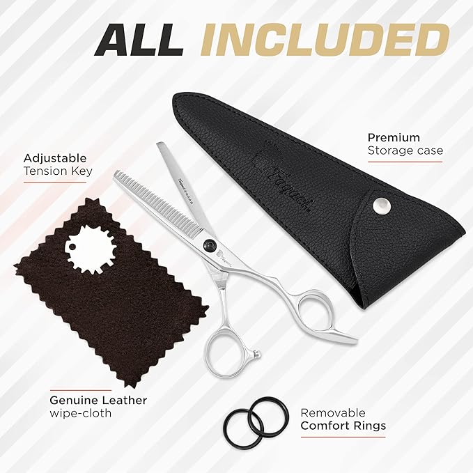 Fagaci Hair Thinning Scissors 6" with 440C Steel, Ultra Sharp & Superior Cuts Texturizing Shears, Extreme Durability Texturizing Scissors, Barber Thinning Shears, Hair Cutting for Women & Men