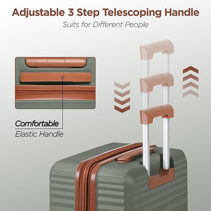SHOWKOO Luggage Sets 3 Piece Hardside Expandable Suitcase - Image 5