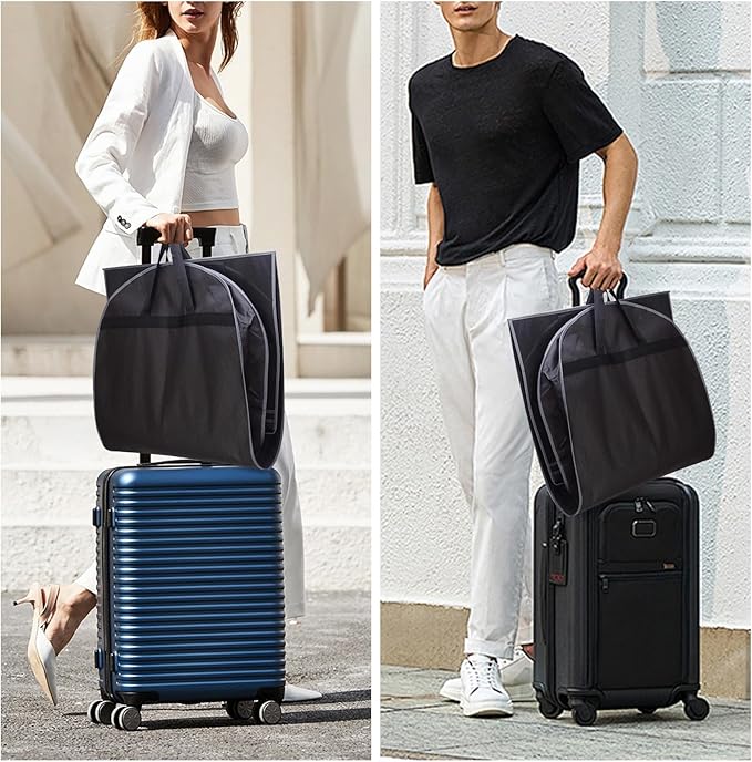 3 Pack 43" Garment Bags for Travel and Storage, Suit and Dress Bags - Image 4