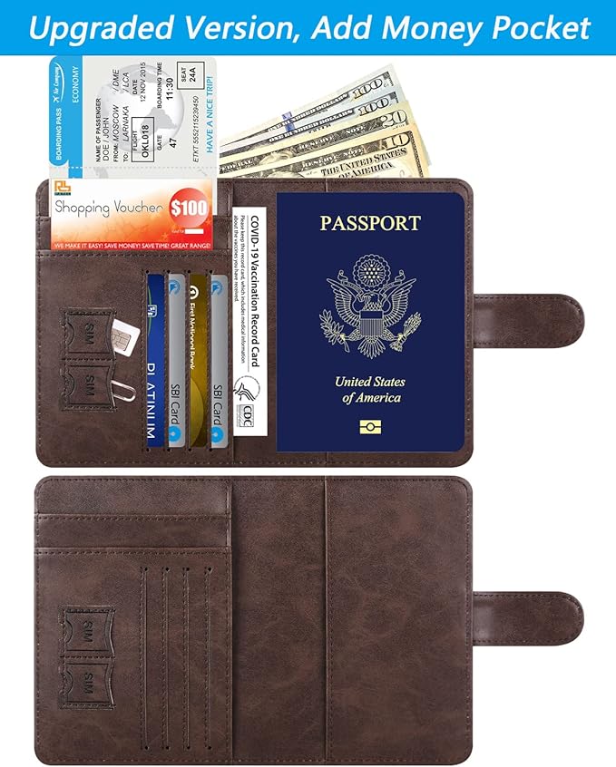 Passport Holder Cover Wallet RFID Blocking Leather Card Case Travel Accessories - Image 2