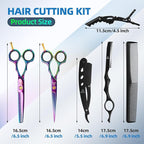Hair Scissors Shears Professional - 6.5-Inch Multifunctional Barber Scissors Set, Salon Thinning and Straight Shears, Ideal Christmas Gift for Mother, Father, and Friends (Multi-Colored)