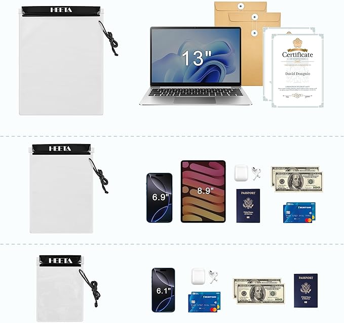 HEETA 5-Pack Clear Waterproof Dry Bag, Water Tight Cases Pouch Dry Bags - Image 9