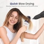 AIMIKE Nano Ionic Tech Large Round Brush, Ceramic Brush for Blow Drying, Styling and Boosting Volume, Natural Wood Handle - 2 Inch/52mm