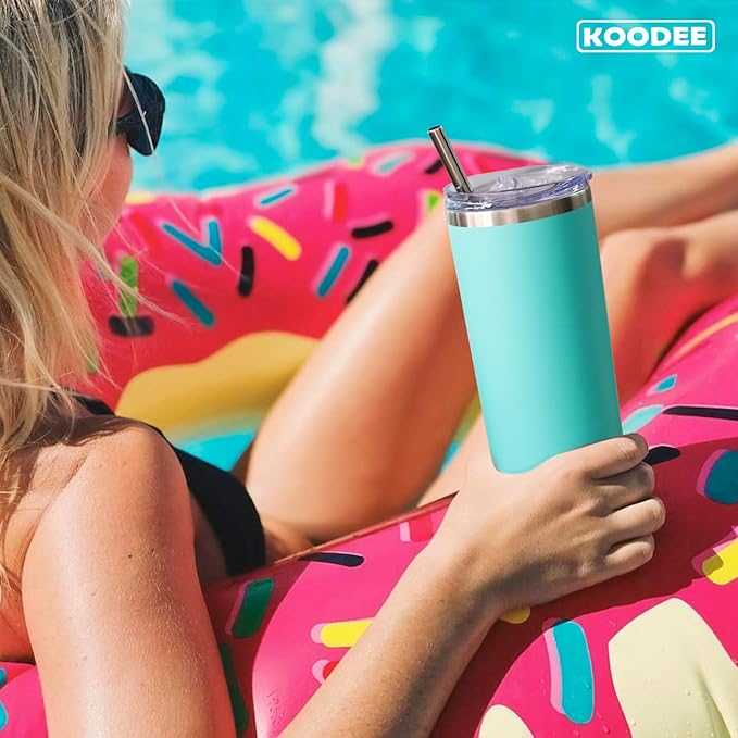 koodee 20 oz Skinny Tumbler Stainless Steel Double Wall Insulated Water Tumbler - Image 6