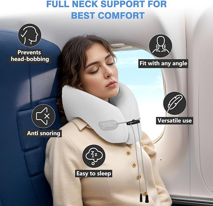 Travel Pillow, Neck Pillow Airplane, Plane Pillow Memory Foam Travel Neck Pillow - Image 2