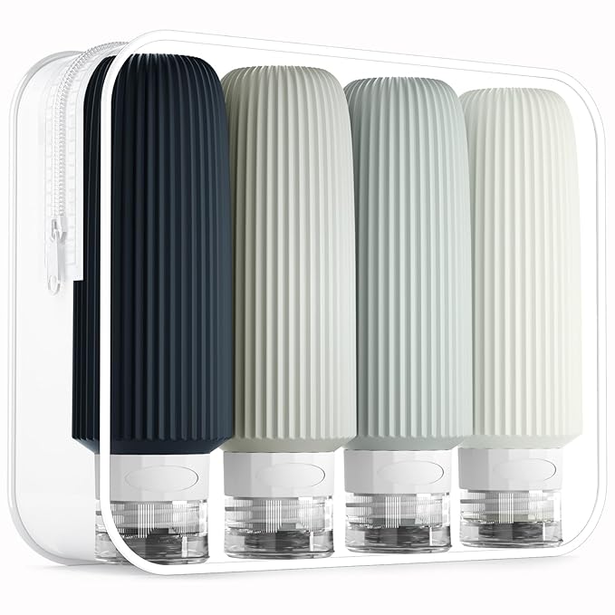 Travel Bottles for Toiletries, Large 6oz Travel Size Containers, BPA Free Leak by Mrsdry