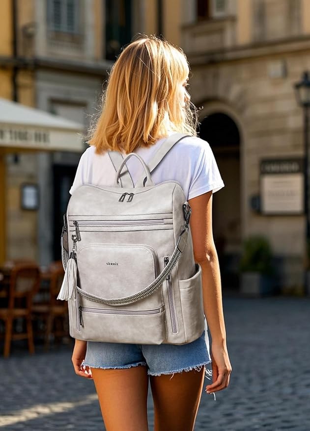 Shrrie Vegan Leather Laptop Backpack - Image 2