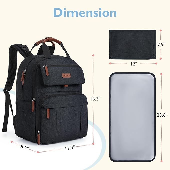 mommore Diaper Bag Backpack, Large Diaper Bag Expandable - Image 5