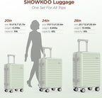 SHOWKOO Luggage Sets 3 Piece Hardside Expandable Suitcase - Image 9
