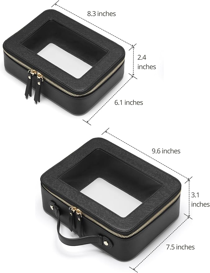 Popvibe Clear Makeup Bag Travel Cosmetic Case Transparent Toiletry Bag - Image 2