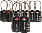 TravelMore 10 Pack TSA Approved Travel Combination Cable Luggage Locks by TravelMore