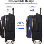 Softside Carry On Luggage 20 Inch Expandable Carry On Luggage 22x14x9 Airline - Image 5