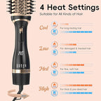Hair Dryer Brush Set, Multifunctional Hot Air Brush for Salon Blowouts, Negative Ion Technology & Quick Drying, Shiny and Less Frizz, Black Orange