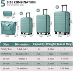 LARVENDER Luggage Sets 5 Piece Hardside Expandable Suitcase - Image 7