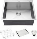 25-Inch Drop-In Kitchen Sink, SINKVINE 25" x 22" Stainless Steel Indoor and by SINKVINE
