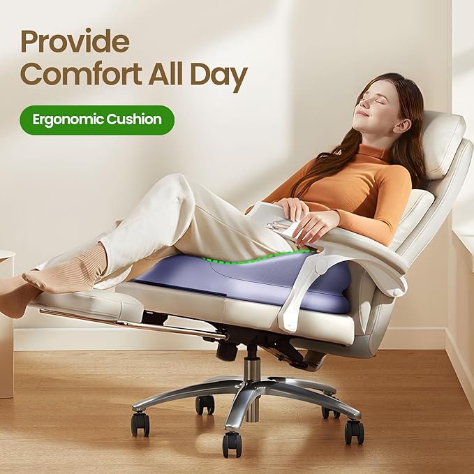 Benazcap Large Seat Cushion for Office Chair Memory Foam Coccyx Pain Relief - Image 2