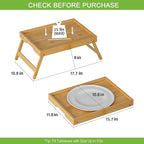 Bed Tray Table with Folding Legs, Bamboo Breakfast in Bed - Image 3