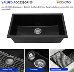 Dcolora 31 Inch Quartz Composite Black Kitchen Sink Undermount Sink Deep Single - Image 5