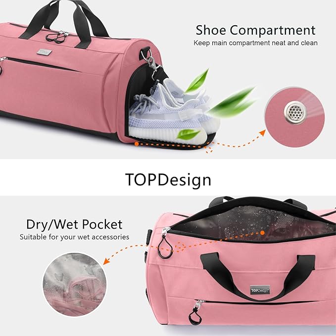 TOPDesign Gym Bag for Women & Men, Unisex Duffel Bag - Image 6