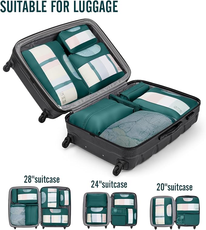 Veken 10 Set Packing Cubes for Travel Essential, Suitcase Organizer Bags in 4 - Image 6