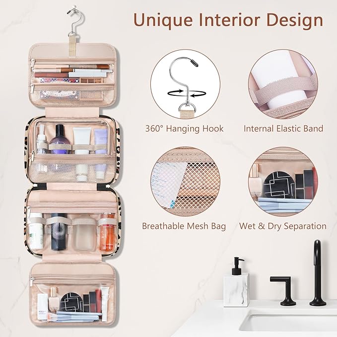 Wedama Toiletry Bag for Women, Hanging Travel Toiletry Bag - Image 5