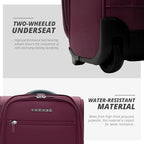 Verage Under Seat Luggage with Wheels, Softside Expanable Small Suitcase Carry - Image 8
