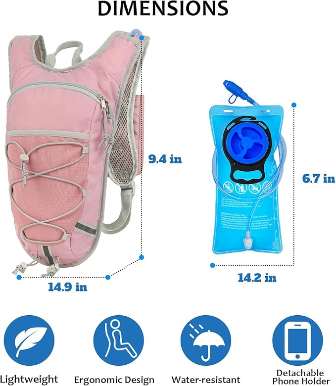 Lightweight Hydration Backpack 2L Water Bladder Pack - Image 2