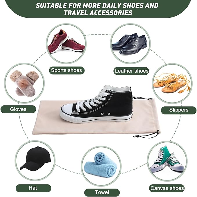 12 Pcs Shoe Dust Bags Beige Duster Flannel Single Shoe Pouch - Image 7