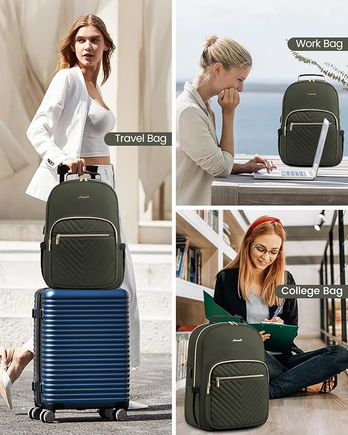 LOVEVOOK Laptop Backpack Purse for Women, Work Business Travel Computer Bags - Image 6