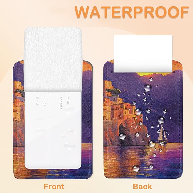 Retro Seaside Village 3 PCS PU Leather Luggage Tags - Image 3
