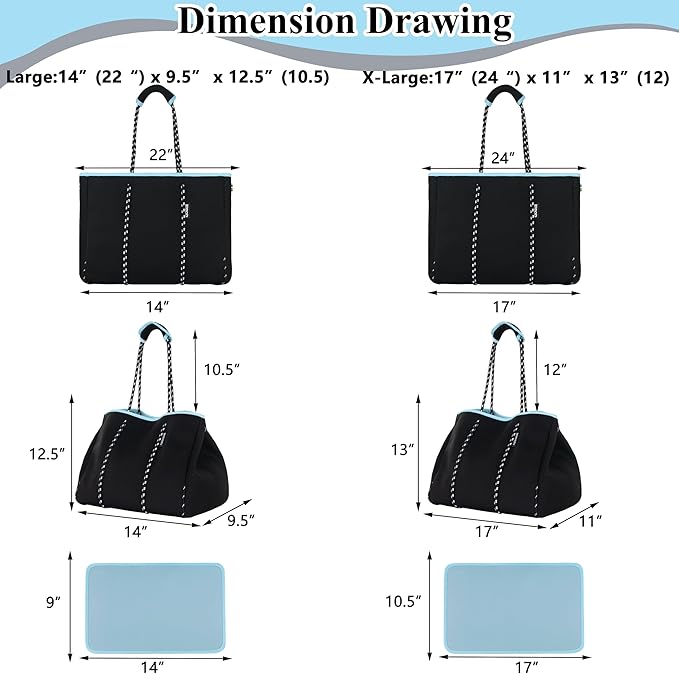 QOGiR Neoprene Multipurpose Beach Bag Tote - Image 5