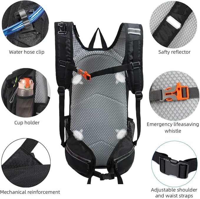 Hiking Daypack Waterproof Biking Backpack 15L Lightweight Durable Backpack - Image 6