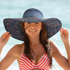 DRESHOW Beach Hats for Women Big Straw Wide Brim Summer Hat Floppy Foldable - Image 4