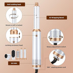 5 in 1 Blow Dryer Brush, Upgrade Hair Dryer Brush Air Curler Air Curling Wrap Styler, Detachable Hot Air Brush Negative Ion Curling Brush Iron, Hair Styling Tools for Drying Curling Straightening