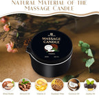3 Pack Massage Oil Candles 2.35oz Low Temp Massage Candle Wax 3 Scent Vanilla, White Tea, Coconut Spa Therapy Body Oil Christmas Valentine's Day Gifts for Relaxation, Couples, or Self-Care