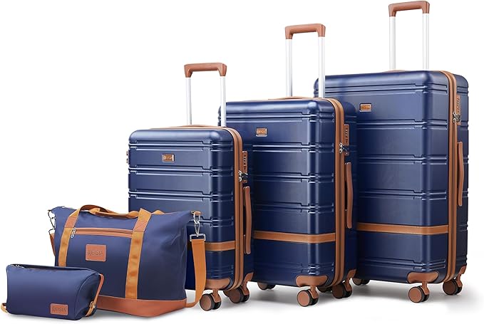 Luggage Sets 3 Piece with spinner wheels, PC+ABS Hard Shell Travel Luggage by Unknown