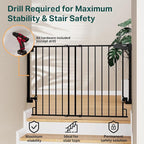 Cumbor 29.2–43" Baby Gate for Stairs, Wall-Mounted, Expandable No Bottom Bar - Image 5