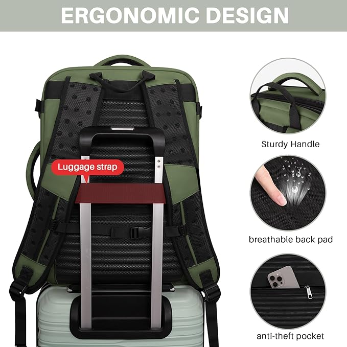 Travel Backpack Carry On Flight Approved, Lightweight Large Travel Backpack - Image 6