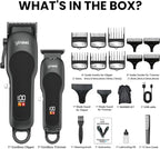 Yineel Hair Clippers for Men, Professional Cordless Clippers & Trimmer Set, Super Quiet, Clippers for Hair Cutting Kit with LED Display, Gift for Men Women Barber Kid