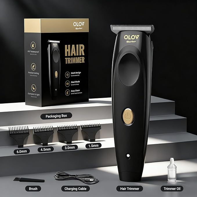 Hair Trimmer for Men, Cordless T-Blade Beard Trimmer, Professional Rechargeable Hair Clippers for Hair Cutting & Grooming