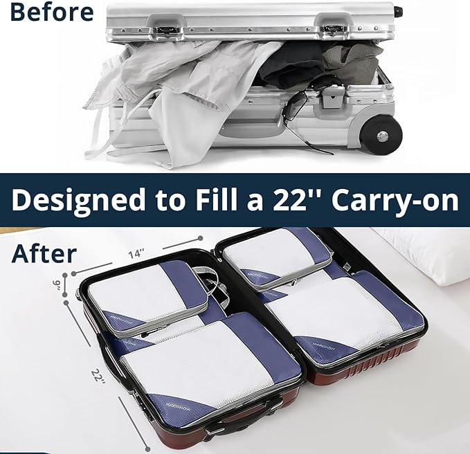 Compression Packing Cubes 6 Set, Compressible Space-Saving Packing Cubes - Image 6