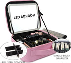 Travel Makeup Bag with LED Mirror Travel Makeup Organizer with 3 Lighted - Image 8