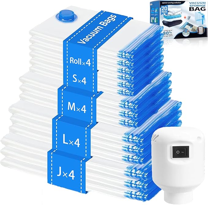 20 Pack Vacuum Storage Bags by Besslly
