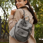 PU Leather Backpack Purse for Women Fashion Multipurpose Design Handbag Ladies - Image 5