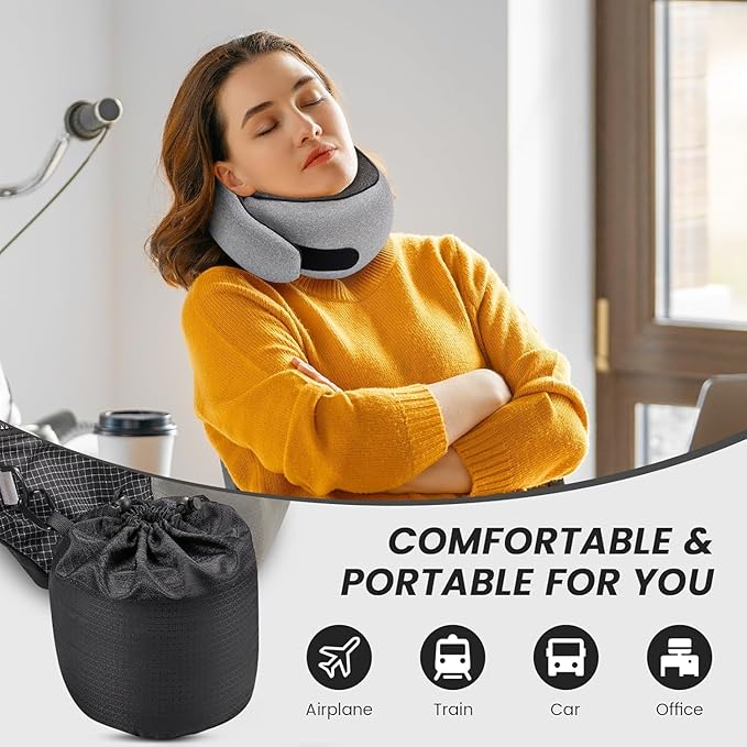 SZXYX Travel Pillows for Airplanes, 100% Pure Memory Foam Neck Pillow for - Image 2