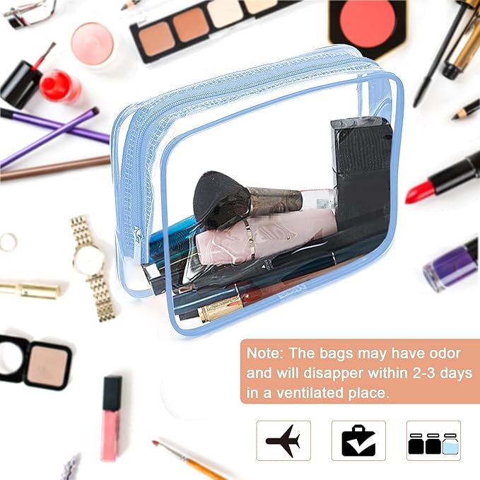 APREUTY Clear Makeup Bags, TSA Approved 6 Pcs Cosmetic Makeup Bags Set Clear PVC - Image 4