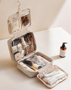 EACHY Toiletry Bag with Hanging Hook, Travel Makeup Bag PU Leather Cosmetic Bags - Image 8