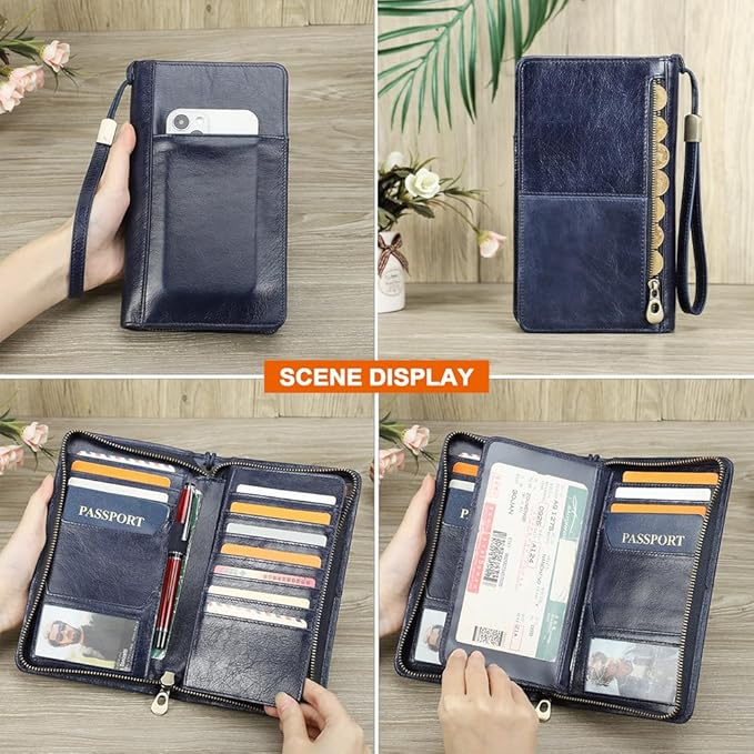 CONTACTS Passport Wallet Leather Family Passport Holder - Image 2