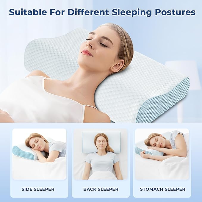 Memory Foam Pillows 2 Pack Neck Pillow - Image 3